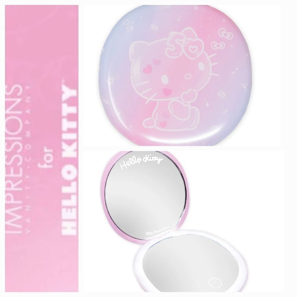 Impressions X Hello Kitty 50th Anniversary Round LED Compact Mirror